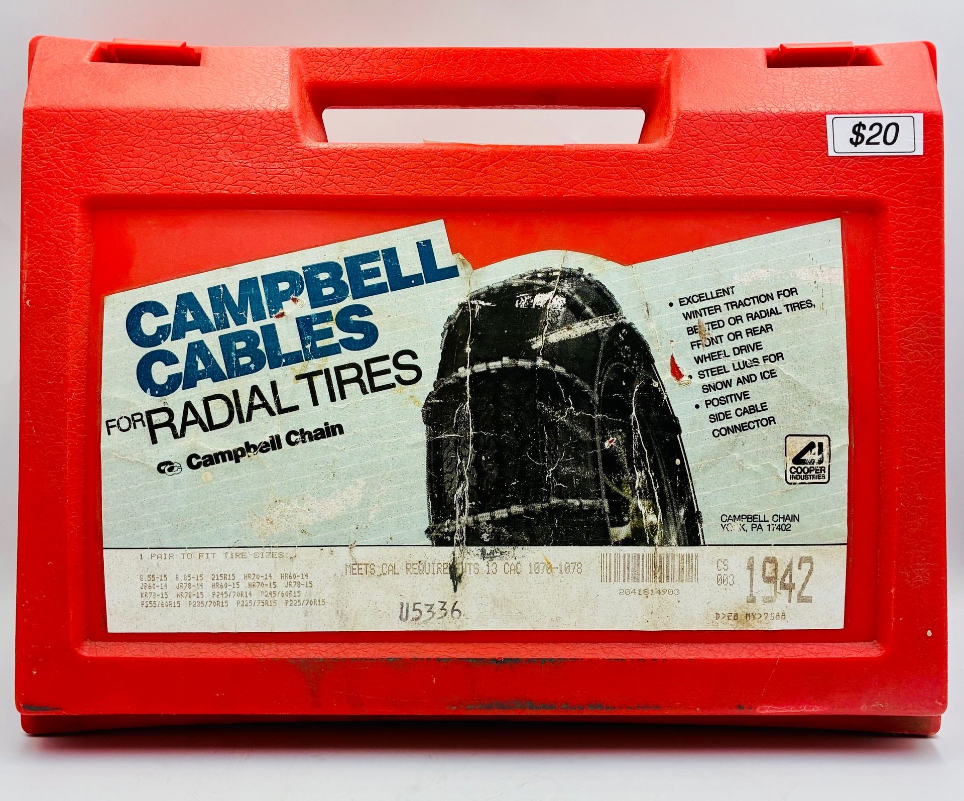Campbell Cables for Radial Tires $20